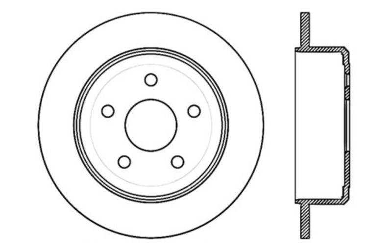 StopTech 07-15 Jeep Wrangler Rubicon Drilled Right Rear Cryo Rotor