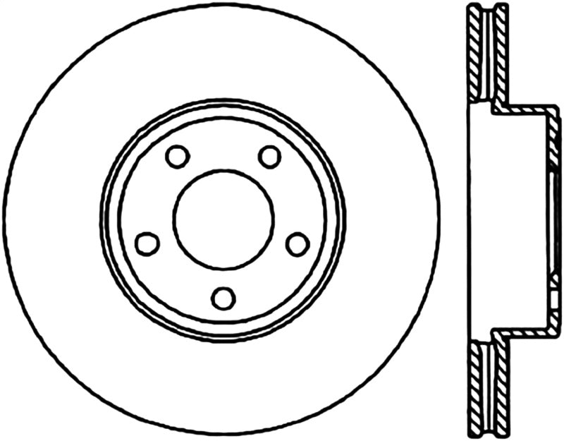 StopTech 98-02 Ford Crown Victoria Cyro Sport Slotted & Drilled Front Right Rotor