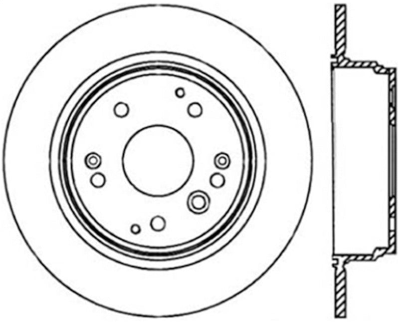 StopTech 03-11 Honda Element SportStop Cryo Slotted & Drilled Right Rear Rotor