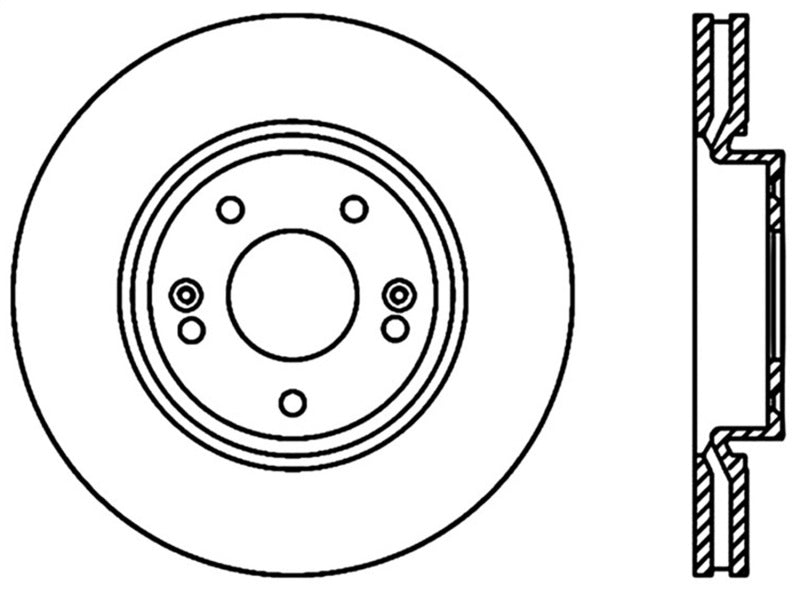 StopTech 11-13 Kia Optima / 13-14 Hyundai Veloster Turbo Front Left Drilled Sport Brake Rotor