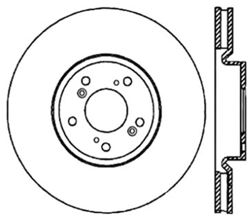 StopTech 04-08 Acura TL SportStop Cryo Slotted & Drilled Left Front Rotor