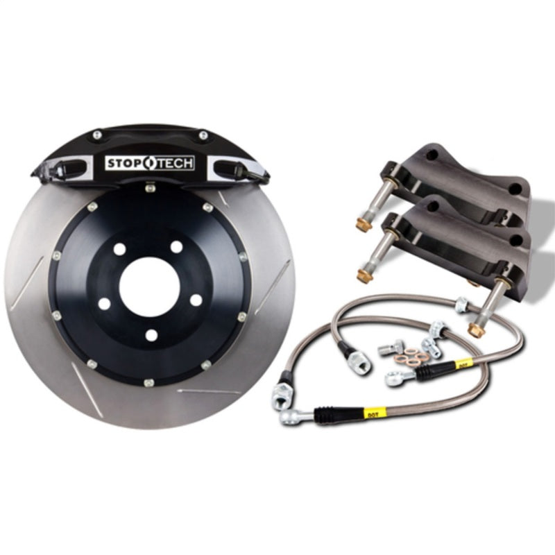 StopTech 06-10 VW Golf/Jetta Front BBK w/ Black ST-40 Caliper Slotted 328x28 Rotor