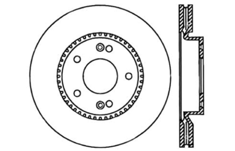 StopTech 03-08 Hyundai Tiburon / 06-09 Kia Optima Drilled Right Front Rotors