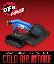 Load image into Gallery viewer, aFe 21-22 Ford F-150 Raptor V6-3.5L(tt) Momentum XP Cold Air Intake System - Blue w/ Pro 5R Filter