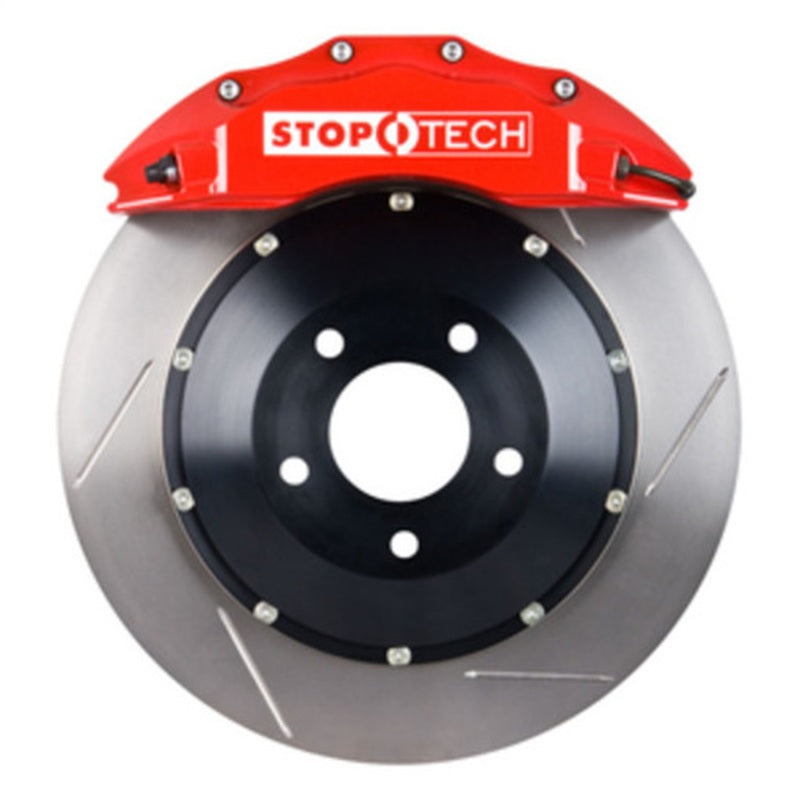 StopTech BBK 09-10 Audi A4/08-10 A5 Front ST-60 Red Calipers 355x32mm Slotted Rotors/Pads/SS Lines