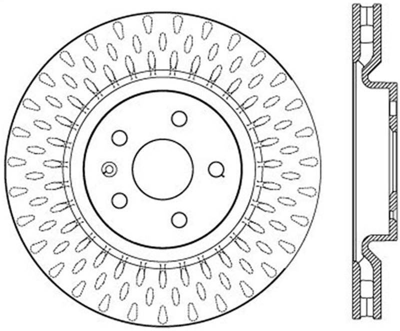 Stoptech 14-17 Chevrolet Camaro SS/09 Pontiac G8 Drilled and Slotted Front Right Rotor