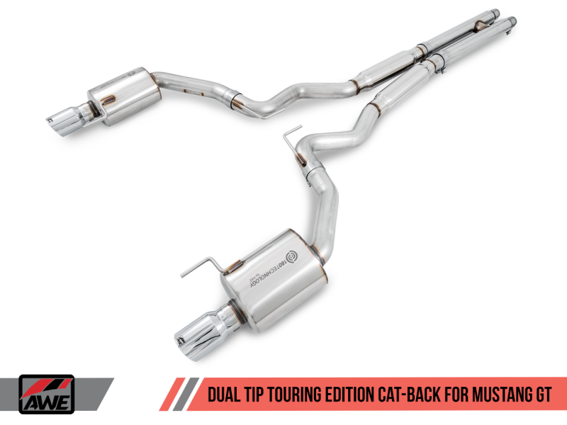 AWE Tuning S550 Mustang GT Cat-Back Exhaust - Touring Edition (Chrome Silver Tips)