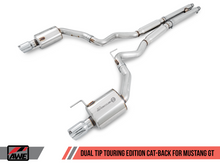 Load image into Gallery viewer, AWE Tuning S550 Mustang GT Cat-Back Exhaust - Touring Edition (Chrome Silver Tips)