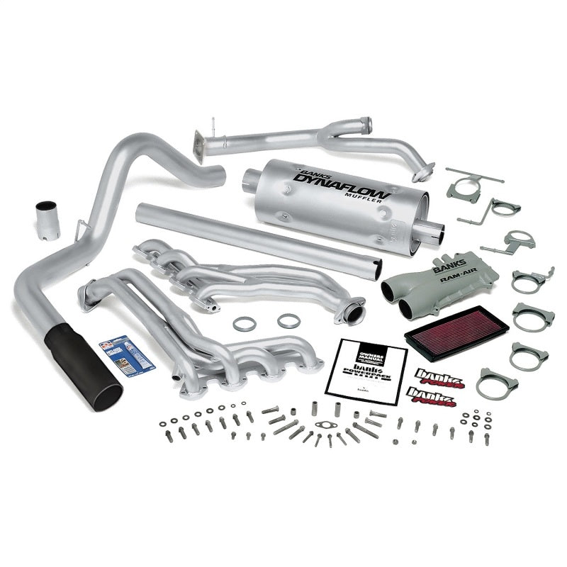 Banks Power 87-89 Ford 460 Std Cab C6/Man PowerPack System - SS Single Exhaust w/ Black Tip