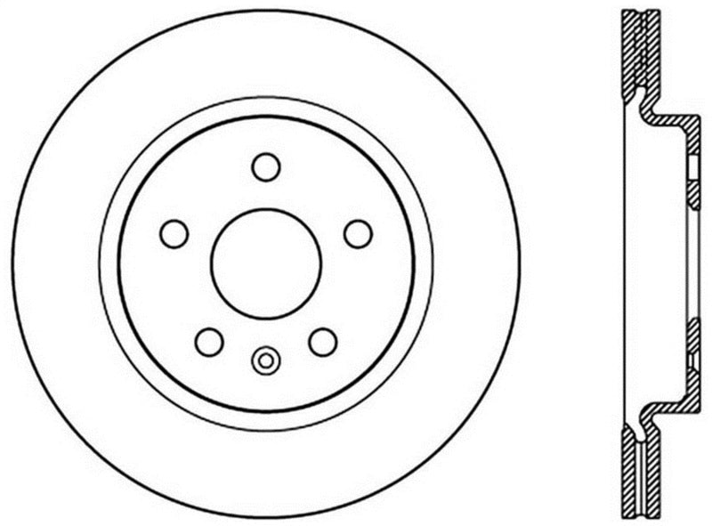 StopTech 11-16 Buick Regal Drilled & Slotted Sport Rear Right Rotor