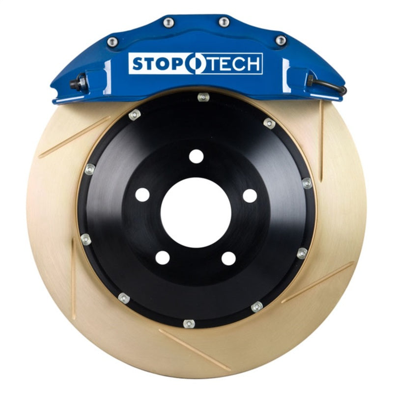 StopTech 08-13 BMW M3/11-12 1M Coupe Front BBK w/ ST-60 Blue Calipers Zinc Slotted 380x35mm Rotors