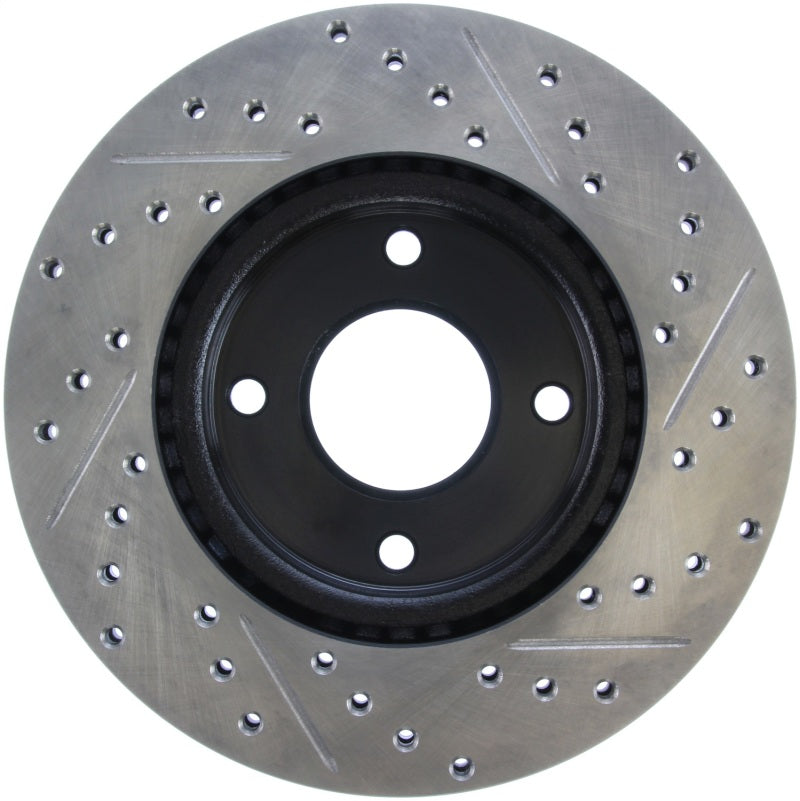 StopTech 10 Nissan Cube / 07-09 Sentra / 07-09 Versa Slotted & Drilled Front Right Rotor