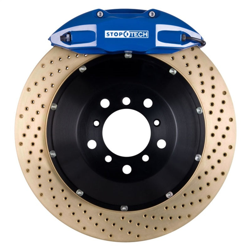 StopTech 14-15 Chevy Corvette Z51 Rear BBK w/ Blue ST-41 355x32mm Zinc Coated Drilled Rotors