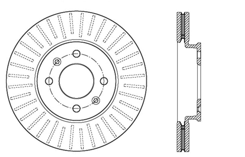 StopTech Sport Cross Drilled Brake Rotor - Rear Left