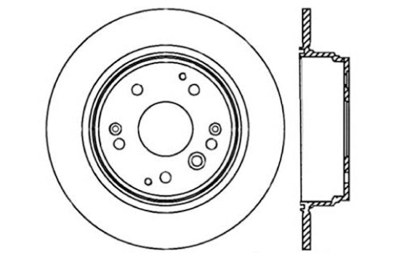 StopTech 03-11 Acura TL / Honda Element Left Rear Sportstop Cryo Sport Drilled Rotor