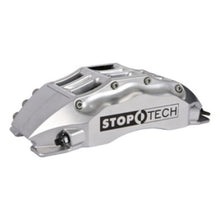 Load image into Gallery viewer, StopTech 06-10 BMW M5 E60 Front BBK w/Silver ST-60 Calipers Drilled 380x35 Rotor Pads and SS Lines
