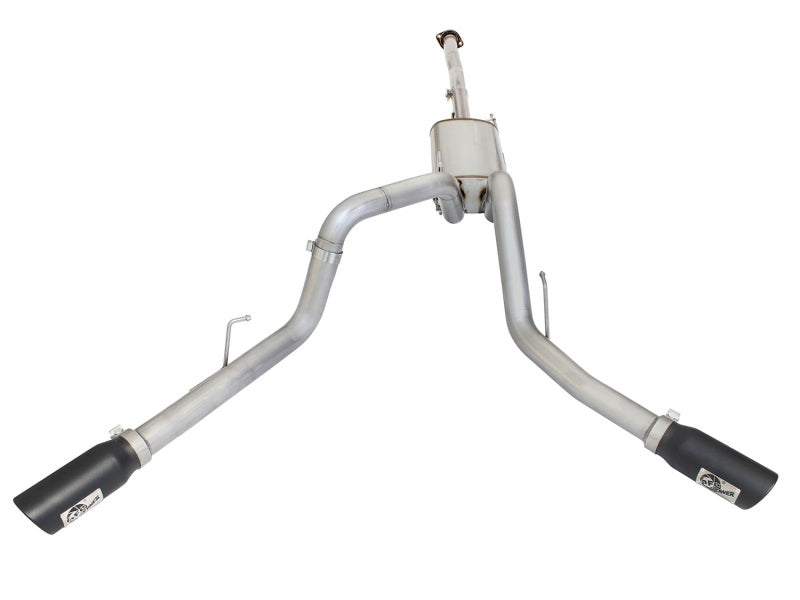 aFe MACHForce XP Exhaust 3in SS Dual Side Exit CB w/ Black Tips 15 Ford F150 Ecoboost V6-2.7L/3.5L
