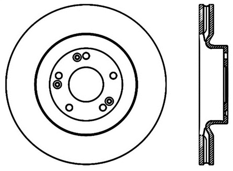 StopTech Power Slot 09-11 Hyundai Genesis 3.8L Sedan Front Left Slotted Rotor
