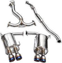 Load image into Gallery viewer, Invidia 15+ Subaru WRX/STI 4Dr Q300 Twin Outlet Rolled Titanium Burnt Quad Tip Cat-Back Exhaust