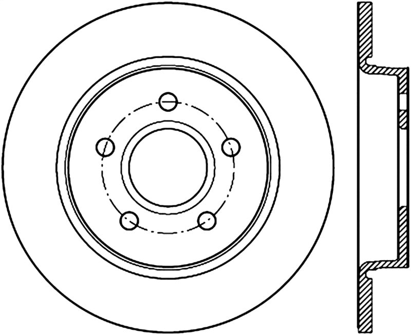 Stoptech Performance Cryo Rear Brake Rotor 12-14 Ford Focus