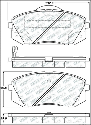 StopTech Street Select Brake Pads w/Hardware - Front