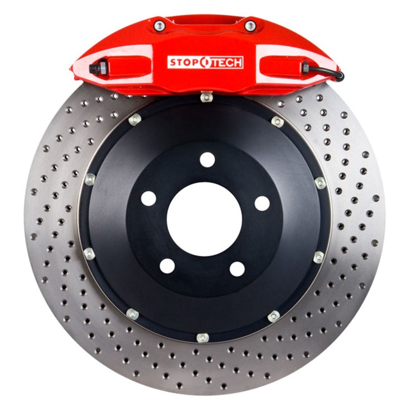 StopTech 00-05 S2000 BBK Rear Small 4-Piston Red Caliper 345x28mm Drilled Rotor