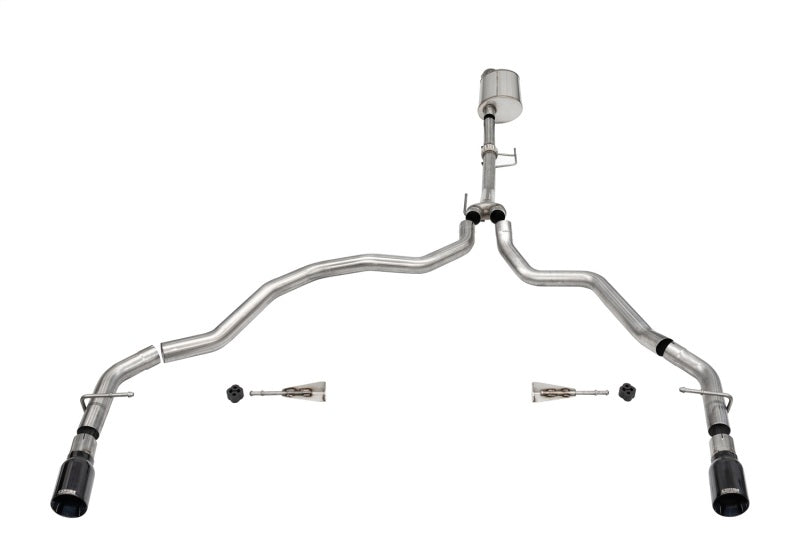 Corsa 2021-2025 Ford F-150 Regular Cab/ 8in Bed 3.5L V6 Sport Cat-Back Dual Rear Exit-BlackPVD