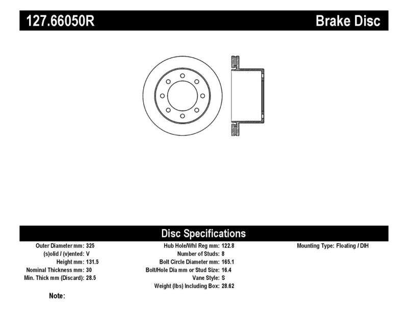StopTech 04-09 Silverado 3500 4WD/06-09 2WD (Dual Rear Wheel) Slotted & Drilled Right Rear Rotor