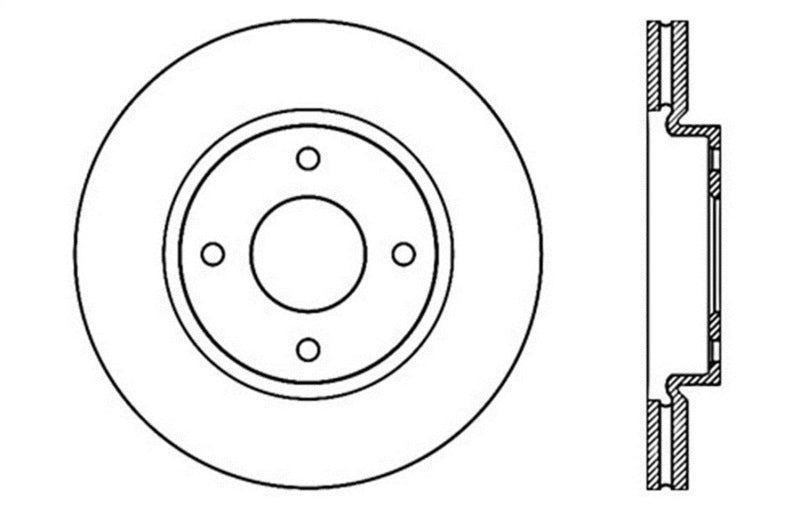 StopTech 10 Nissan Cube / 07-09 Sentra / 07-09 Versa Slotted & Drilled Front Left Rotor