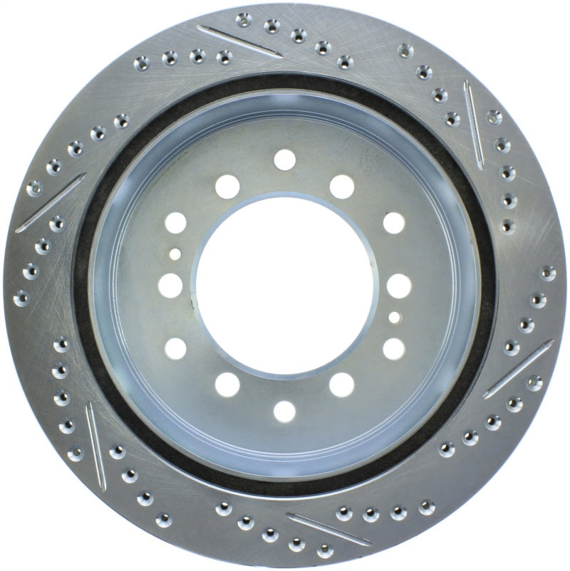StopTech 10-19 Lexus GX / Toyota 4Runner Select Sport Slotted & Drilled Rear Right Rotor