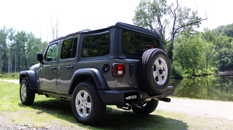 Corsa 2018-2025 Jeep Wrangler JL 2.5in Dual Rear Exit Black Tips Touring Axle-Back Exhaust