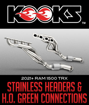 Kooks RAM TRX 2in x 3in Long Tube Headers 3in x OEM H.O. Green Connections