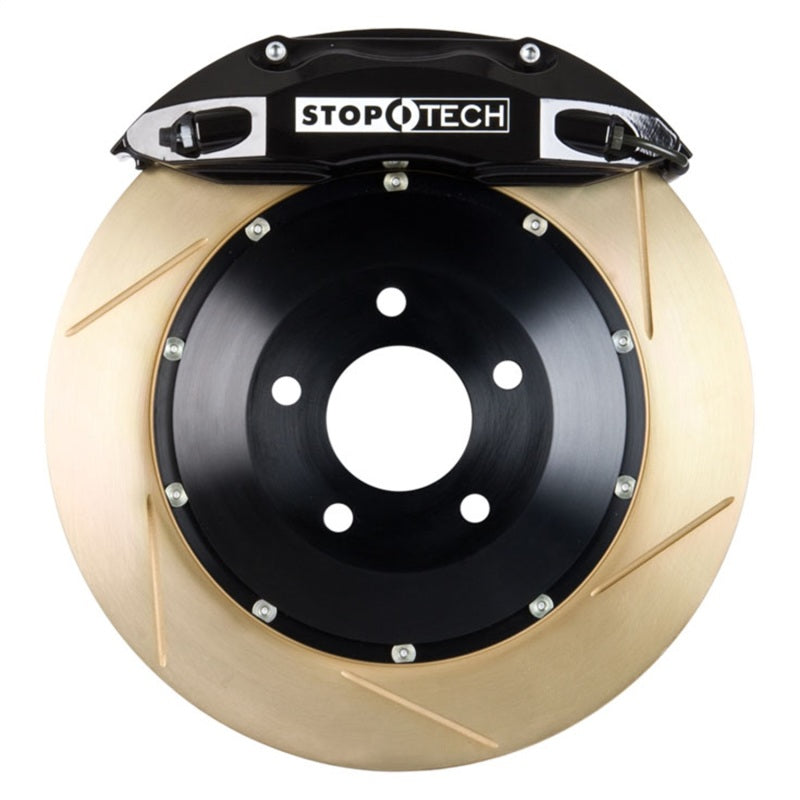 StopTech 00-06 Audi TT Front BBK w/ Black ST-40 Caliper Slotted 328x28 2pc Rotor