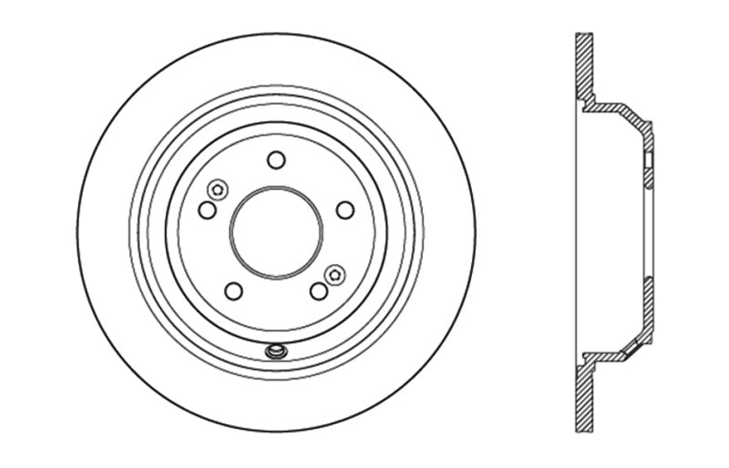StopTech Sport Cross Drilled Brake Rotor - Rear Left