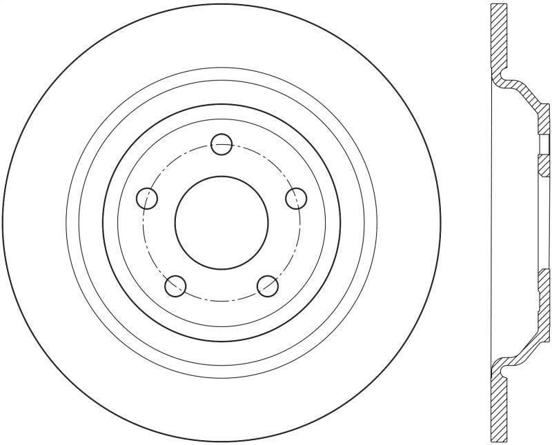 StopTech 16-18 Ford Focus Cryo Slotted Rear Right Sport Brake Rotor