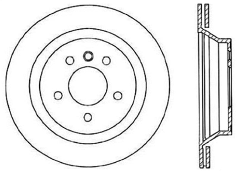 StopTech 98-02 BMW Z3 / 94-99 BMW M3 Drilled Right Rear Cryo Rotor
