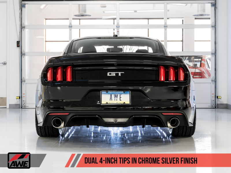 AWE Tuning S550 Mustang GT Cat-Back Exhaust - Touring Edition (Chrome Silver Tips)