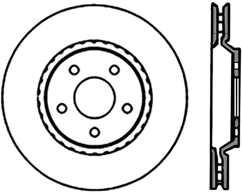 StopTech Power Slot 05-08 Chevy Cobalt / 04-08 Chevy Malibu Front Right Slotted Cryo Rotor