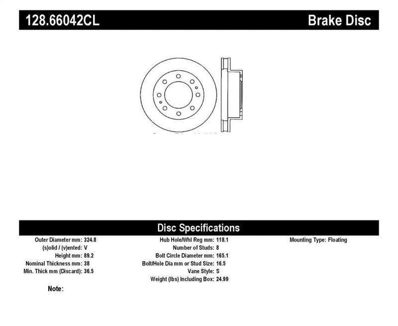 StopTech 02-06 Chevy Avalanche / 02-06 Silverado 1500 2WD Front Left Drilled Sportstop Cryo Rotor